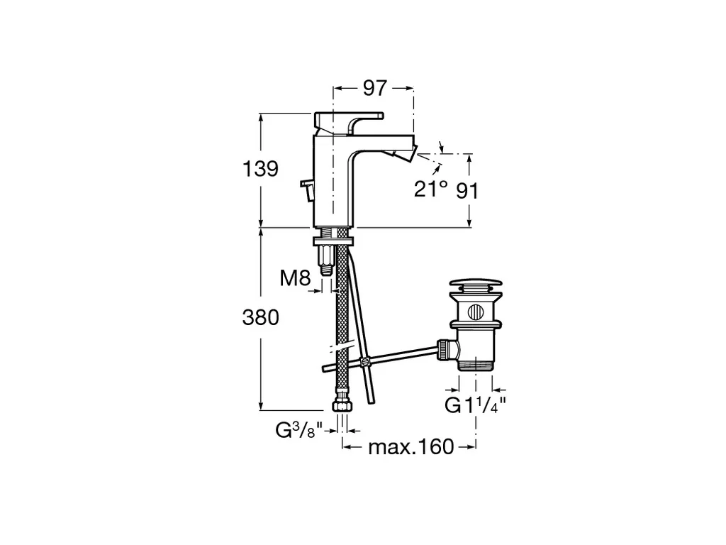 monocomando bajo para bidé planos