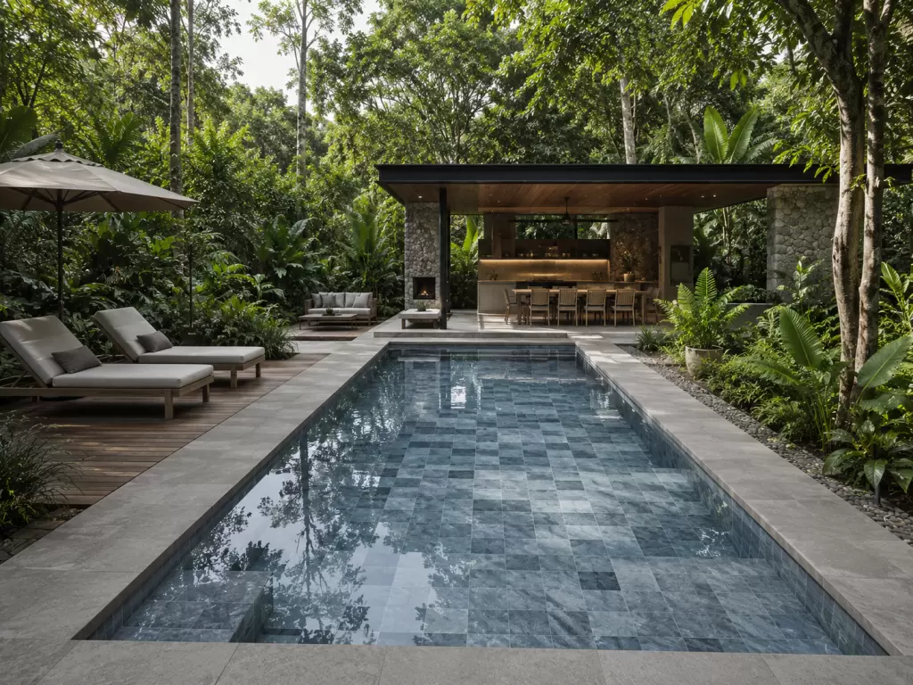 Porcelanato BALI AZUL Piscina Bali