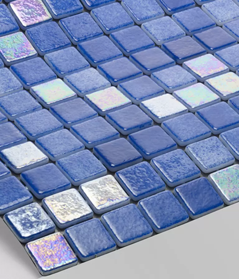 Mosaico azul con brillo