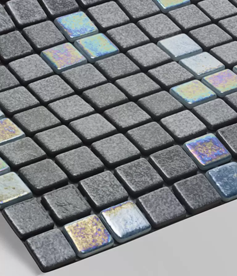 Mosaico Gris y azul  brillante
